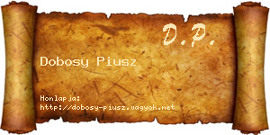 Dobosy Piusz névjegykártya